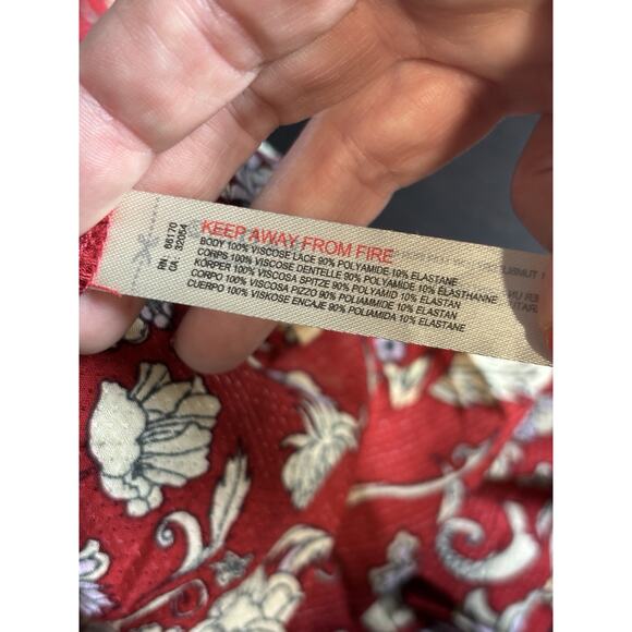 Intimately Free People Last Night Mini Dress Red Yellow Floral Size Large - Picture 6 of 15